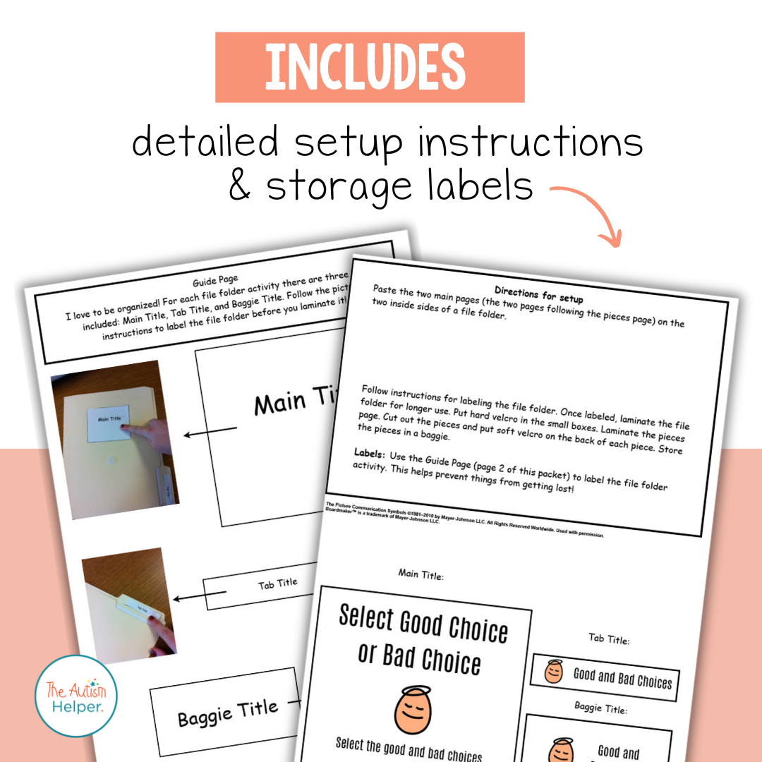 Behavior File Folder Activities