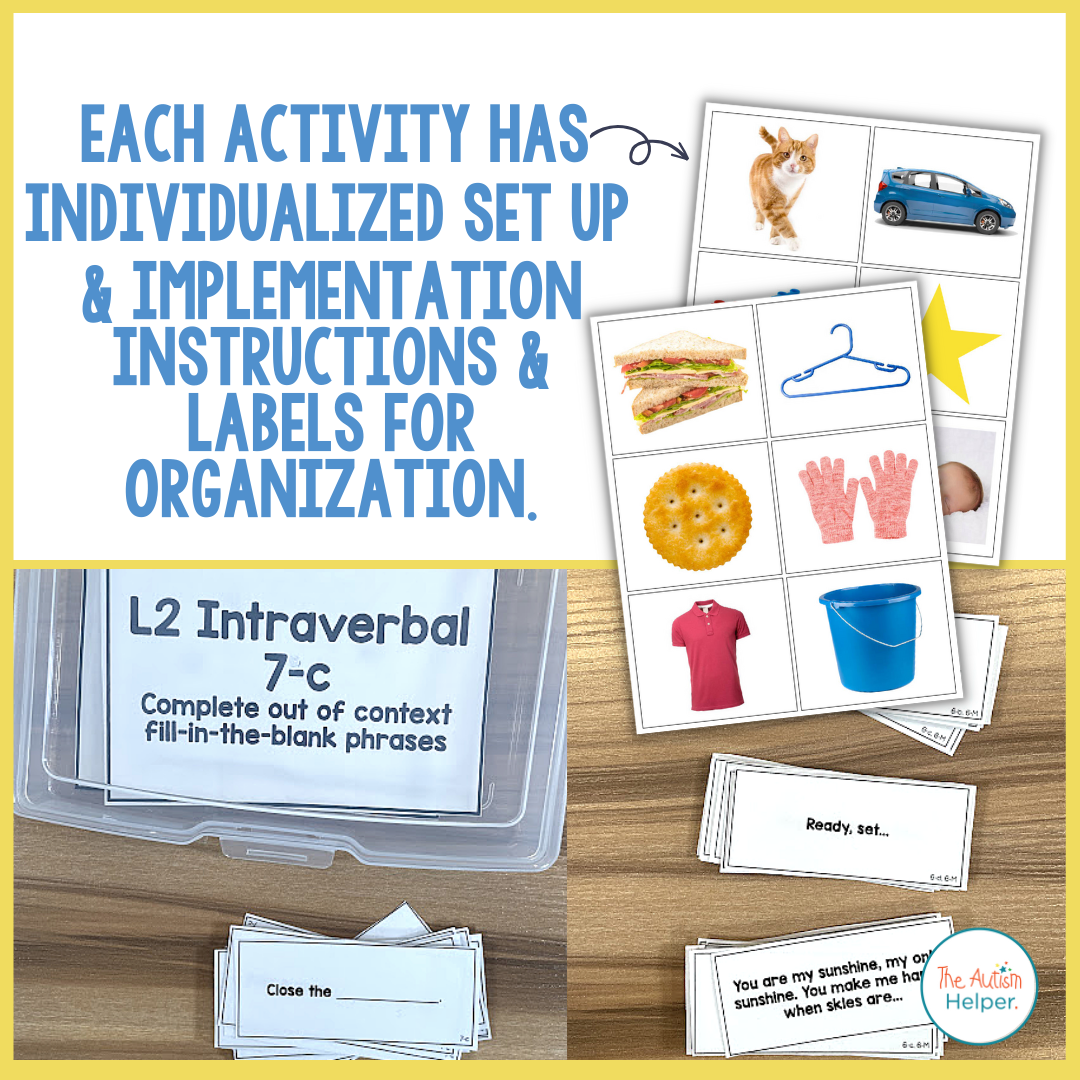 VB-MAPP Task Cards: Intraverbal and Linguistics Level 2