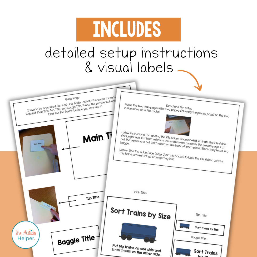 Train Themed File Folder Activities