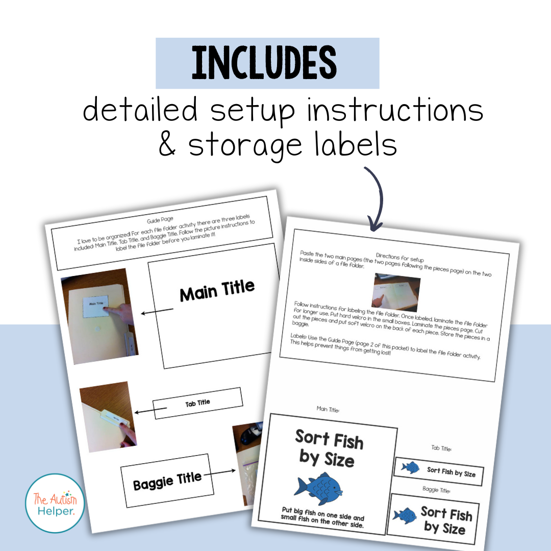 Fish Themed File Folder Activities