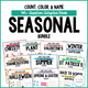 Count, Color, & Name Wh-Question Adapted Book - SEASONAL BUNDLE cover featuring 10 seasonal counting and vocabulary books