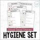 Hygiene Set cover with washing hands, showering, deodorant, and medicine stories