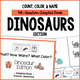 Count, Color, & Name Wh-Question Adapted Book - Dinosaurs cover featuring dinosaur counting, color, and vocabulary practice