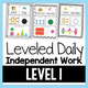 Leveled Daily Work Level 1: cover with sample daily work pages