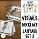 Visuals for Necklace or Lanyard Set 2 cover with a real-photo 'wash hands' card and clip-art cues like calm body and last one