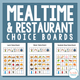 Mealtime and Restaurant Choice Boards cover with lunch, dinner, and sandwich shop real-photo choice boards