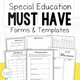 Special Education Must-Have Forms and Templates cover with classroom organization tools