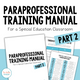 Paraprofessional Training Manual Part 2 cover with special education law and token economy lesson pages