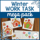 Winter Work Task Mega Pack cover with gingerbread house decoration matching for special education