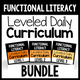 Functional Literacy Leveled Daily Curriculum Bundle cover showing three differentiated levels