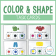 Color and Shape Task Cards cover featuring familiar objects and visual choices