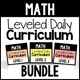 Math Leveled Daily Curriculum Bundle cover showing three differentiated math levels for special education