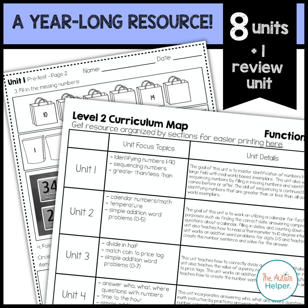 Functional Math Leveled Daily Curriculum {LEVEL 2}