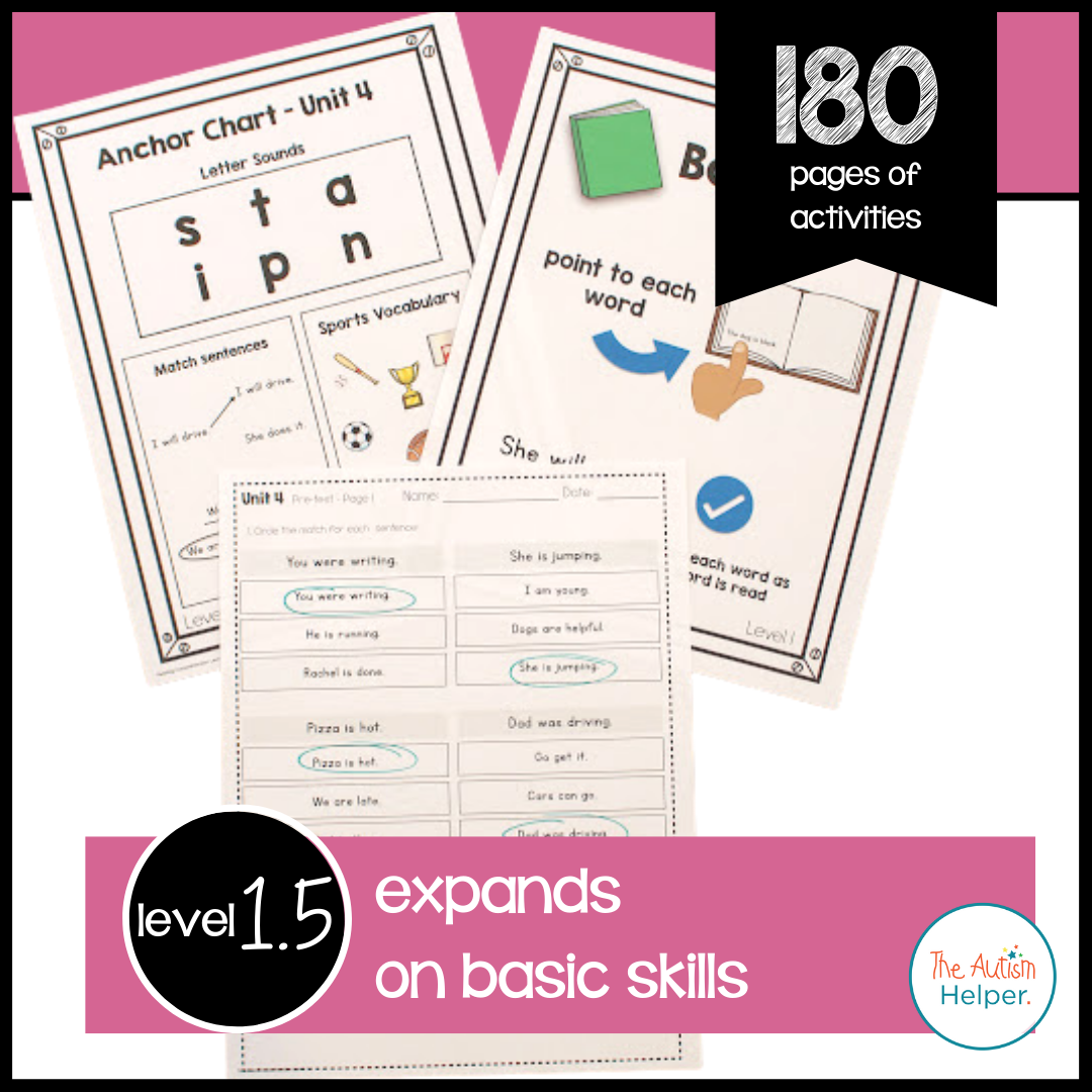 Reading Comprehension Leveled Daily Curriculum {LEVEL 1.5}