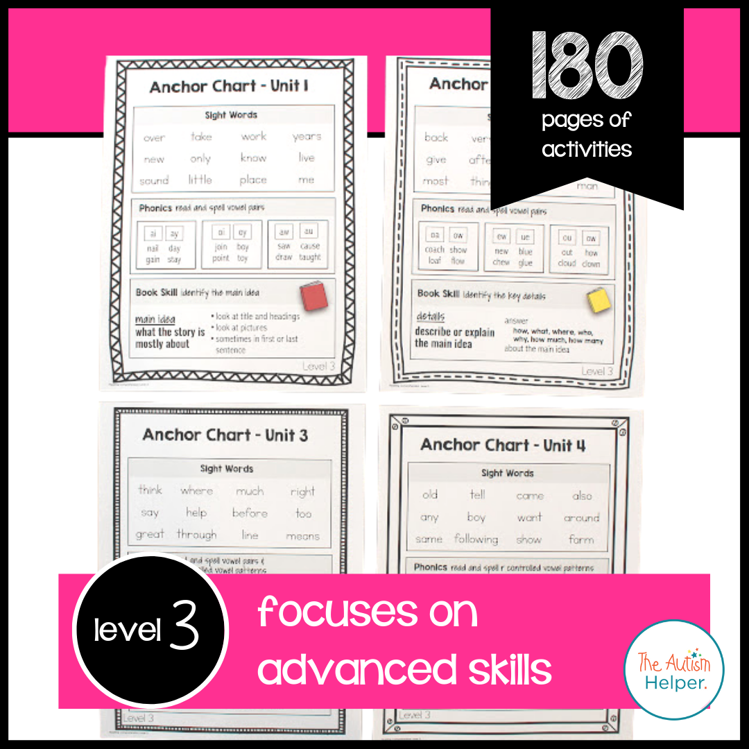 Reading Comprehension Leveled Daily Curriculum {LEVEL 3}