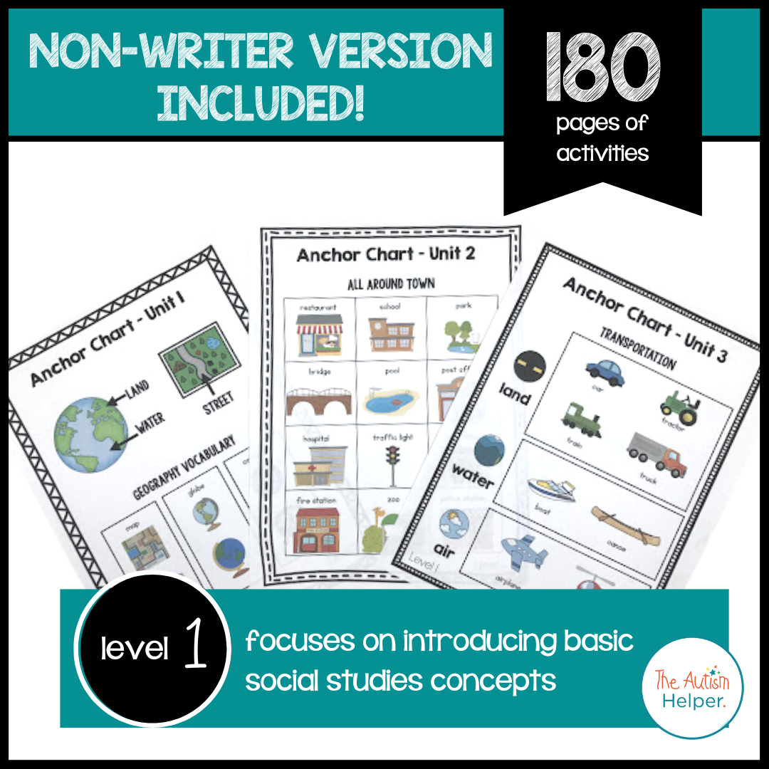 Social Studies Leveled Daily Curriculum {LEVEL 1}