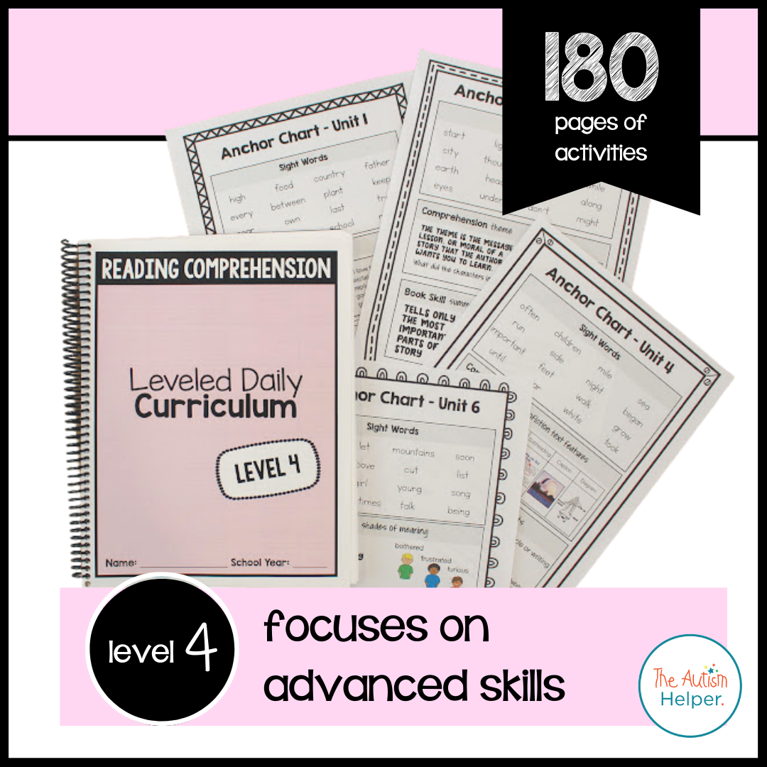 Reading Comprehension Leveled Daily Curriculum {LEVEL 4}