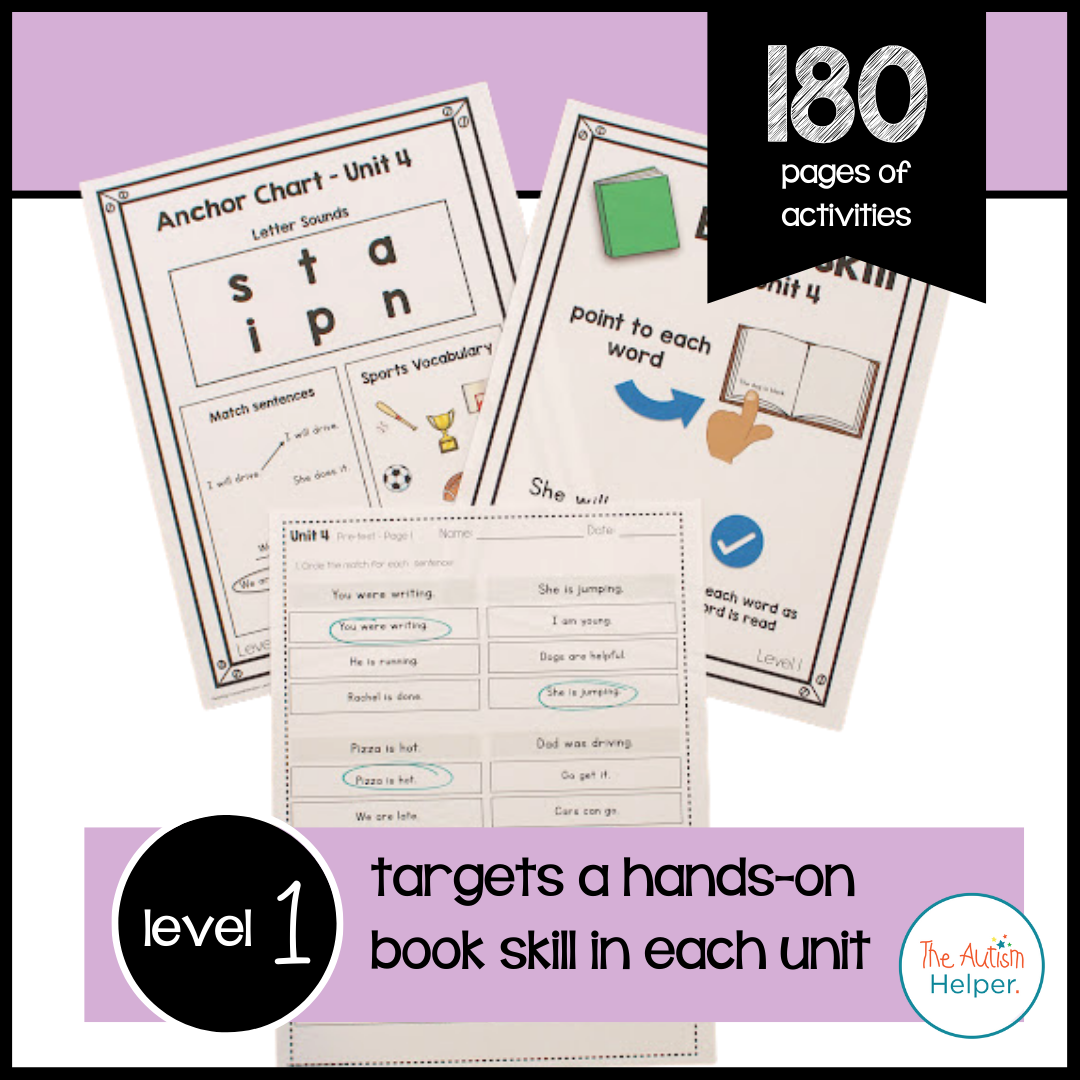 Reading Comprehension Leveled Daily Curriculum {LEVEL 1}