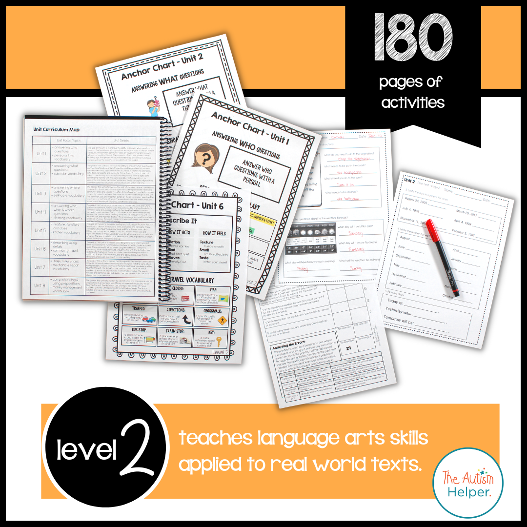 Functional Literacy Leveled Daily Curriculum {LEVEL 2}