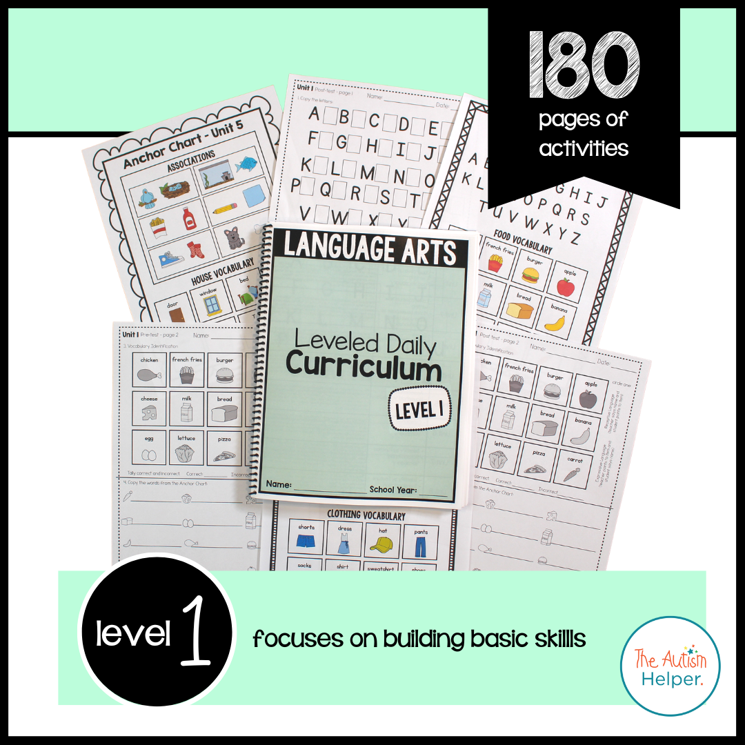 Language Arts Leveled Daily Curriculum {LEVEL 1}