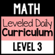 Math Leveled Daily Curriculum Level 3 cover for advanced special education math instruction