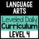 Language Arts Leveled Daily Curriculum Level 4 cover for advanced language and writing instruction