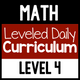 Math Leveled Daily Curriculum Level 4 cover for advanced special education math instruction