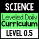 Science Leveled Daily Curriculum Level 0.5 cover for foundational science instruction