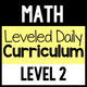 Math Leveled Daily Curriculum Level 2 cover for differentiated special education math instruction