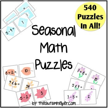 Spring number sequence puzzle - printable number activity - math