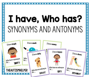 Interesting Adjective Synonym Cards, Parents