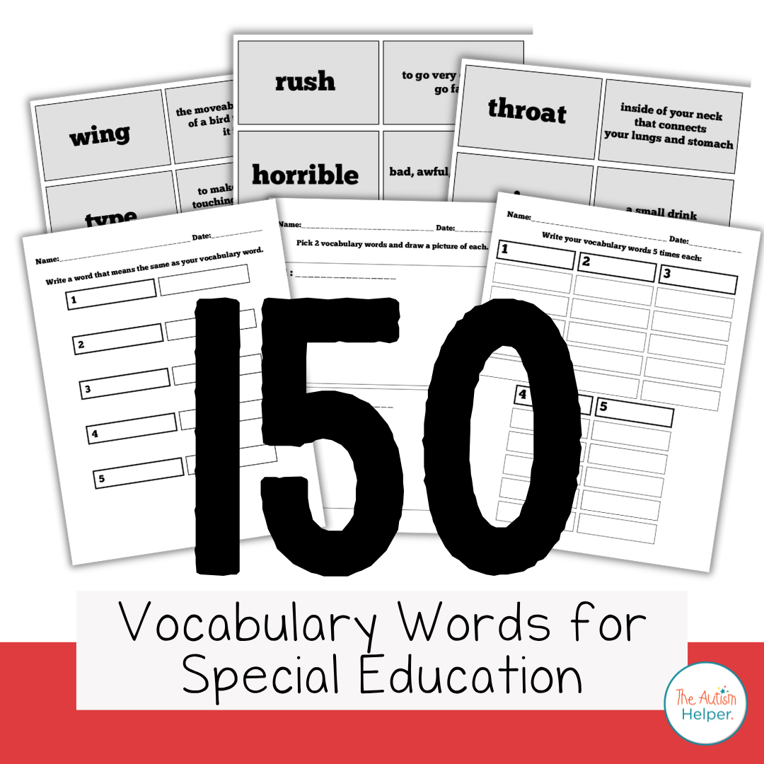 150 Vocabulary Words for Special Education
