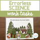 Errorless Science Tasks Mega Pack cover with a forest habitat matching activity for special education