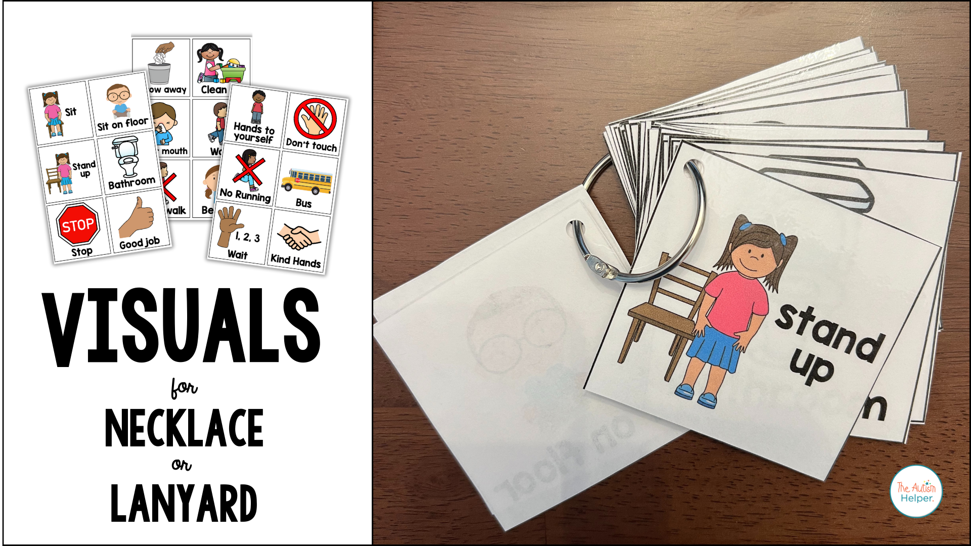 Visual Picture Rings Autism Visuals for Necklace or Lanyard – The Autism Helper