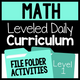 Level 1 Math Curriculum File Folder Activities cover featuring 35 printable and digital tasks