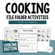 Cooking Sequencing File Folder Activities cover featuring six printable tasks