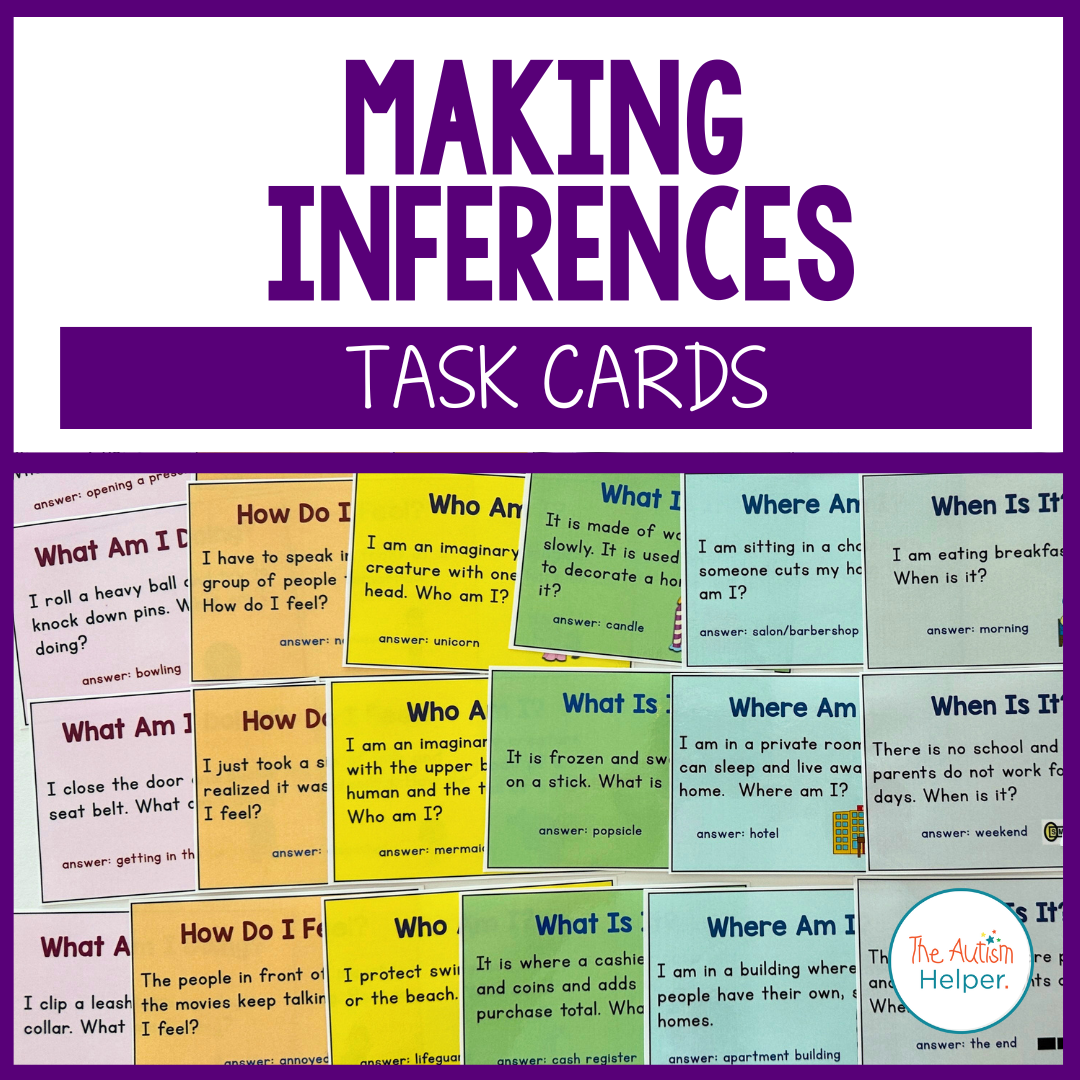 Making Inferences Task Cards – The Autism Helper