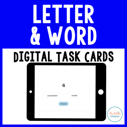 Letter & Words Digital Task Cards