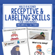Receptive & Labeling Task Card Bundle cover with ABLLS-R task codes and sample task cards