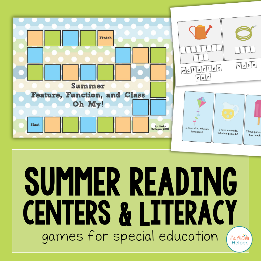 Summer Reading Centers and Literacy Games for Special Education