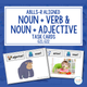Noun + Verb and Noun + Adjective cover with ABLLS-R task codes and sample task cards