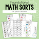 Foundational Math Sorting Activities cover with hands-on skill practice