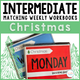 Intermediate Matching Weekly Workbooks Christmas cover, a Christmas-themed matching and sorting workbook for special education