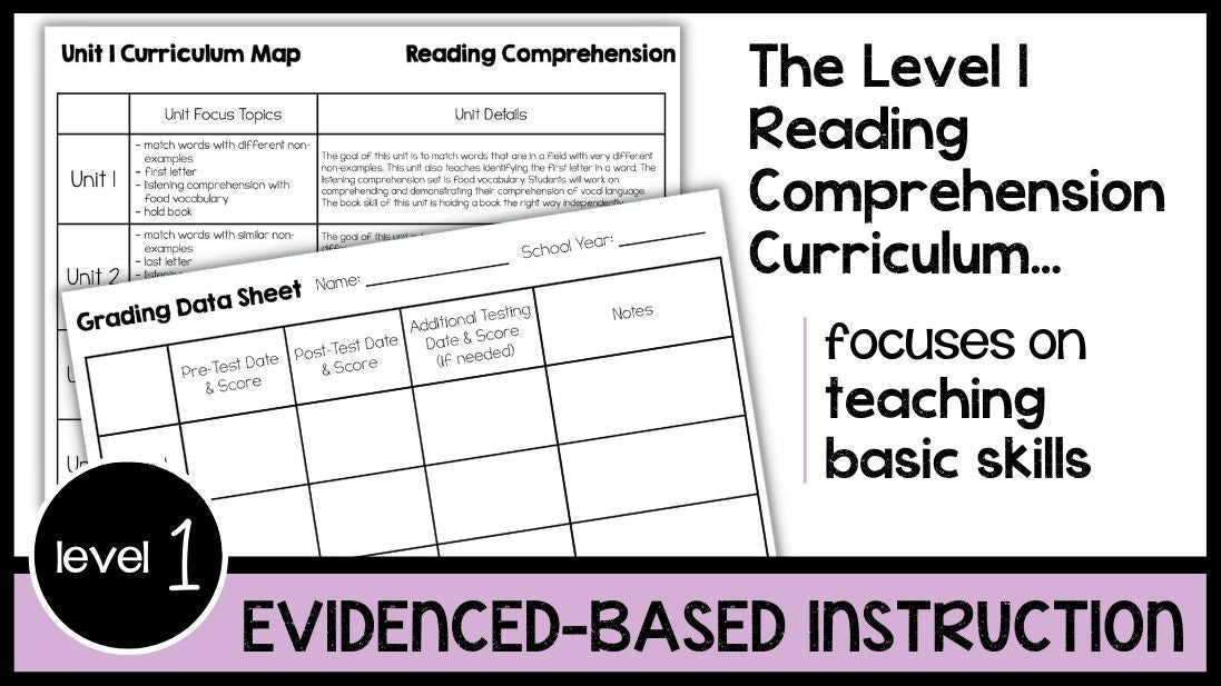 Reading Daily Program Level Reading Comprehension Leveled Daily Curriculum {LEVEL 1} – The Autism ...