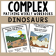Complex Matching Weekly Workbooks Dinosaurs cover, an advanced dinosaur-themed matching workbook for special education
