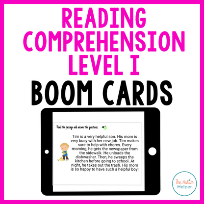 Reading Comprehension Level I Interactive Boom Cards