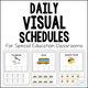 Daily Visual Schedules for Special Education cover with picture cards for hygiene, bus, and snack time