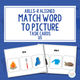 Match Word to Picture cover with ABLLS-R task codes and sample task cards