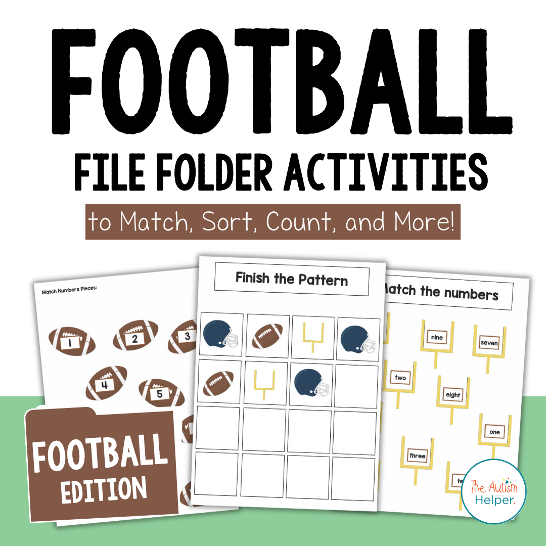 Football File Folder Football Themed File Folder Activities – The Autism Helper