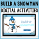 Digital Build-a-Snowman Activities: laptop showing the snowman building game start screen